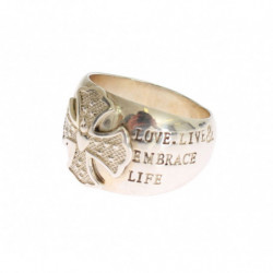 Anello da donna argento sterling 925 croce argento - EU50 - US5