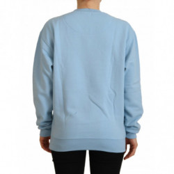 Maglione a maniche lunghe stampato con logo azzurro - IT38-XS