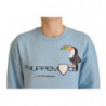 Maglione a maniche lunghe stampato con logo azzurro - IT38-XS