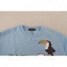 Maglione a maniche lunghe stampato con logo azzurro - IT38-XS