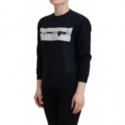 Maglione pullover a maniche lunghe stampato nero - IT38-XS