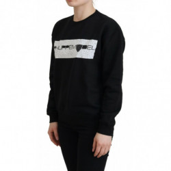 Maglione pullover a maniche lunghe stampato nero - IT38-XS