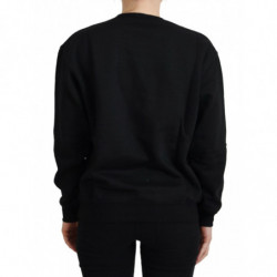 Maglione pullover a maniche lunghe stampato nero - IT38-XS