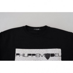 Maglione pullover a maniche lunghe stampato nero - IT38-XS