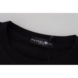 Maglione pullover a maniche lunghe stampato nero - IT38-XS