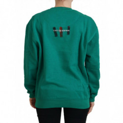 Maglione pullover a maniche lunghe stampato verde - IT38-XS