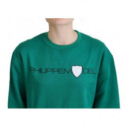 Maglione pullover a maniche lunghe stampato verde - IT38-XS