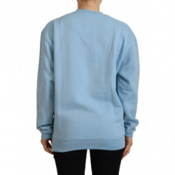 Maglione a maniche lunghe stampato con logo azzurro - IT40-S