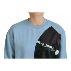 Maglione a maniche lunghe stampato con logo azzurro - IT40-S