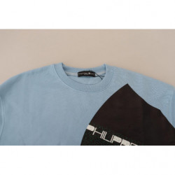 Maglione a maniche lunghe stampato con logo azzurro - IT40-S