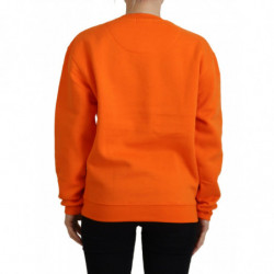 Maglione pullover a maniche lunghe stampato arancione - IT38-XS