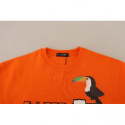 Maglione pullover a maniche lunghe stampato arancione - IT38-XS