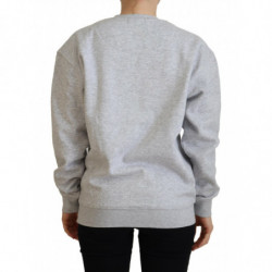 Maglione pullover a maniche lunghe stampato grigio - IT40-S