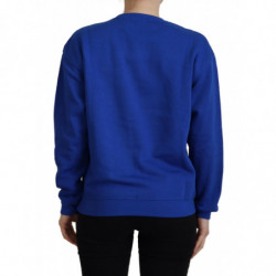 Maglione pullover a maniche lunghe stampato blu - IT38-XS