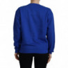 Maglione pullover a maniche lunghe stampato blu - IT38-XS