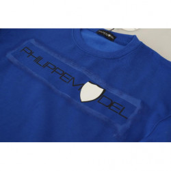 Maglione pullover a maniche lunghe stampato blu - IT38-XS