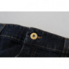 Gonna in denim a taglio tubino a vita media lavato blu scuro - IT40-S