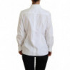 Top formale a maniche lunghe con colletto in cotone bianco - IT44-L