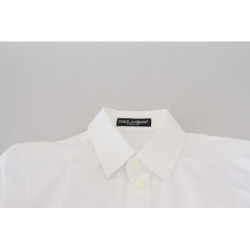 Top formale a maniche lunghe con colletto in cotone bianco - IT44-L
