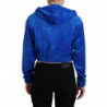 Felpa con cappuccio corta con zip intera in cotone blu - IT38 - XS
