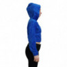 Felpa con cappuccio corta con zip intera in cotone blu - IT38 - XS