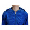 Felpa con cappuccio corta con zip intera in cotone blu - IT38 - XS
