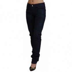 Jeans denim casual da donna slim fit a vita bassa neri - W26