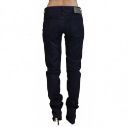 Jeans denim casual da donna slim fit a vita bassa neri - W26
