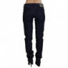 Jeans denim casual da donna slim fit a vita bassa neri - W26