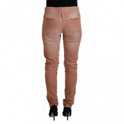 Pantaloni casual da donna slim fit a vita media rosa - IT40-S