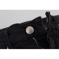 Jeans casual denim da donna slim fit vita bassa cotone nero - W26