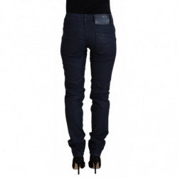 Jeans casual denim da donna slim fit vita bassa cotone blu - W26