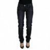 Jeans casual denim da donna slim fit vita bassa cotone nero - W26