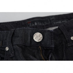 Jeans casual denim da donna slim fit vita bassa cotone nero - W26