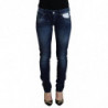 Jeans casual denim da donna slim fit vita bassa cotone blu - W26