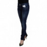 Jeans casual denim da donna slim fit vita bassa cotone blu - W26