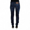 Jeans casual denim da donna slim fit vita bassa cotone blu - W26