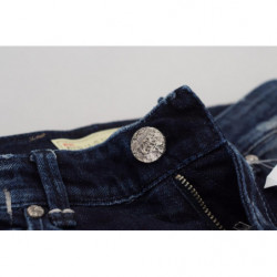 Jeans casual denim da donna slim fit vita bassa cotone blu - W26