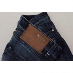 Jeans casual denim da donna slim fit vita bassa cotone blu - W26