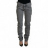 Jeans denim casual da donna skinny in cotone lavato grigio - W28