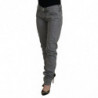 Jeans denim casual da donna skinny in cotone lavato grigio - W28