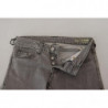 Jeans denim casual da donna skinny in cotone lavato grigio - W28