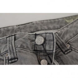 Jeans denim casual da donna skinny in cotone lavato grigio - W28