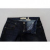 Jeans denim casual da donna a vita bassa skinny in cotone blu - W26