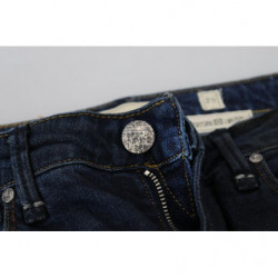 Jeans denim casual da donna a vita bassa skinny in cotone blu - W26
