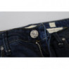 Jeans denim casual da donna a vita bassa skinny in cotone blu - W26