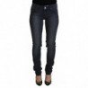 Jeans denim casual da donna a vita bassa skinny in cotone grigio - W26
