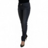 Jeans denim casual da donna a vita bassa skinny in cotone grigio - W26