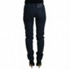 Jeans denim casual da donna a vita bassa skinny in cotone blu - W26