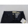Jeans denim casual da donna a vita bassa skinny in cotone blu - W26